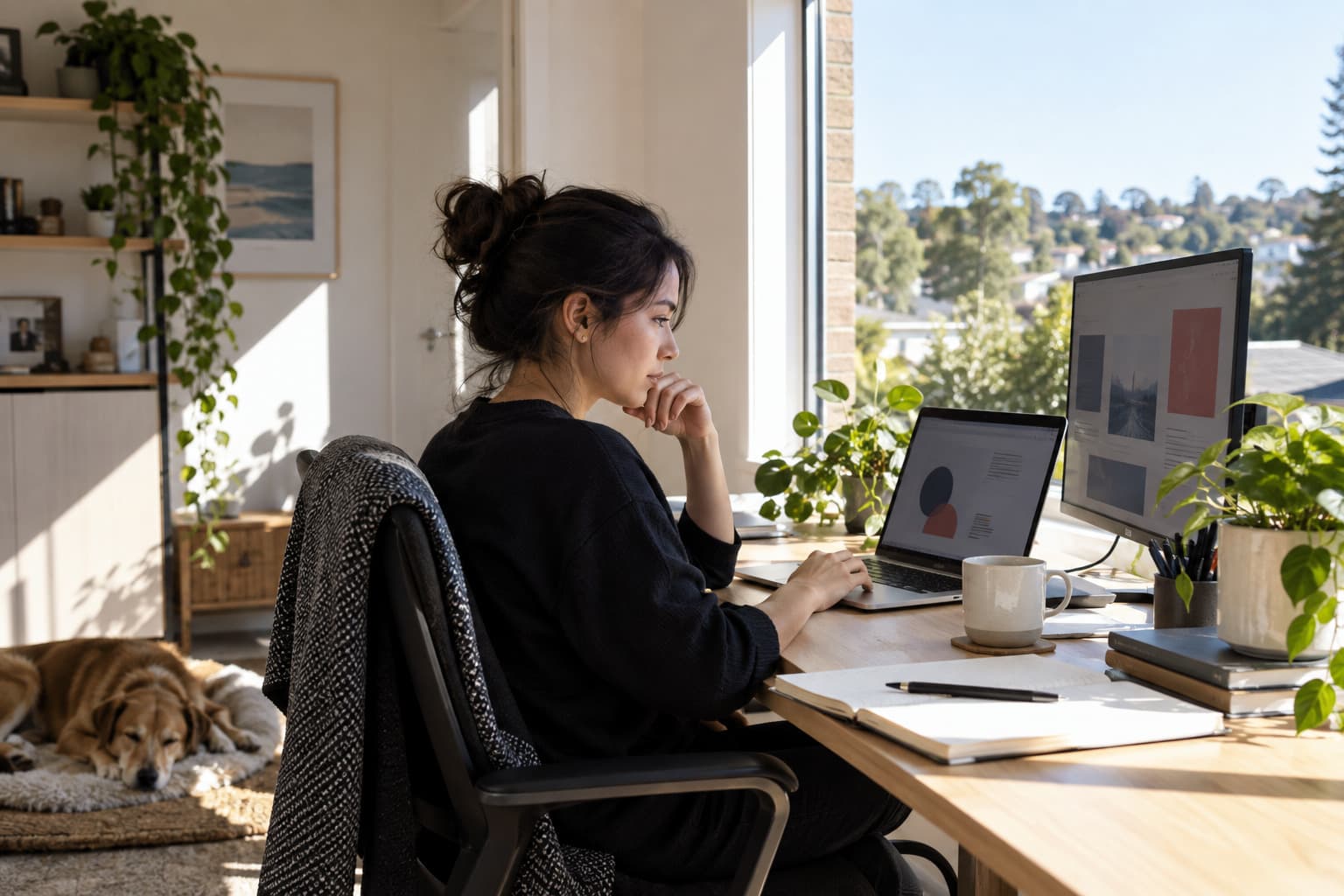 A remote Corpshore Australia team member working from home in Australia